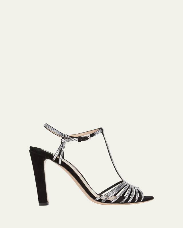 Jerry Suede and Crystal Strappy Sandals